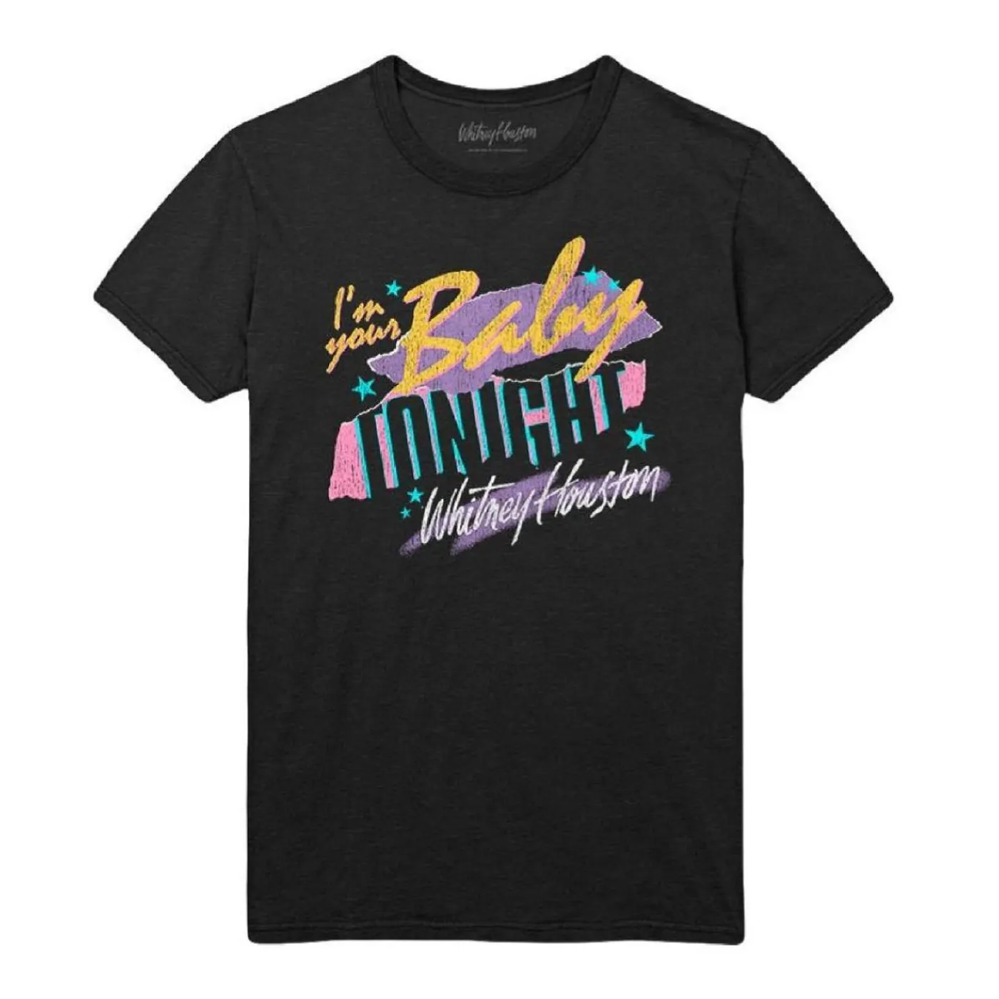 Whitney Houston I'm Your Baby Tonight Pastel Script T-Shirt