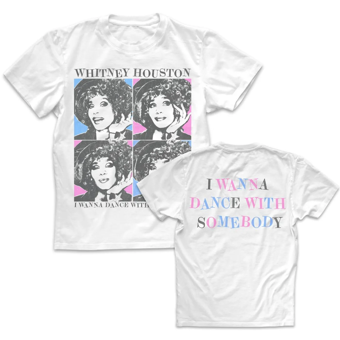 Whitney Houston Rainbow Pop Art T-Shirt