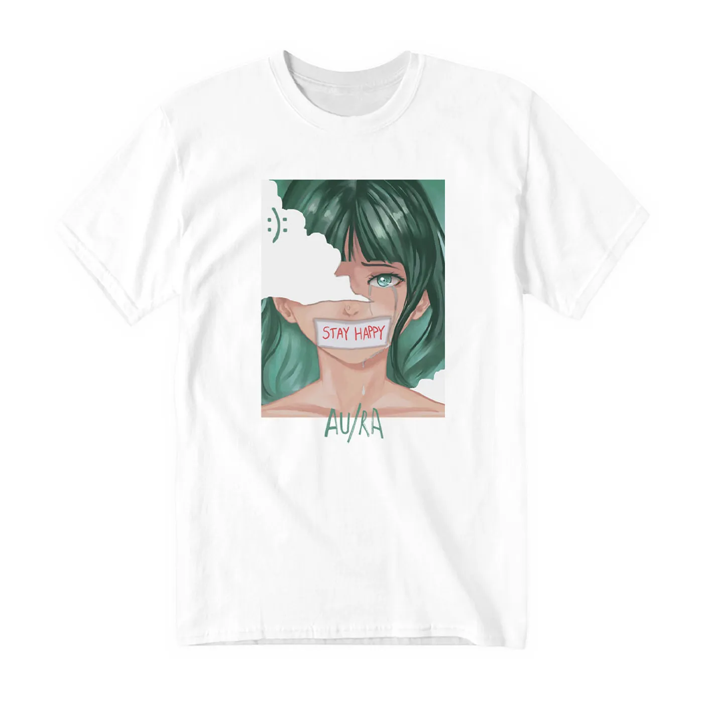 Au/Ra Stay Happy White T-Shirt