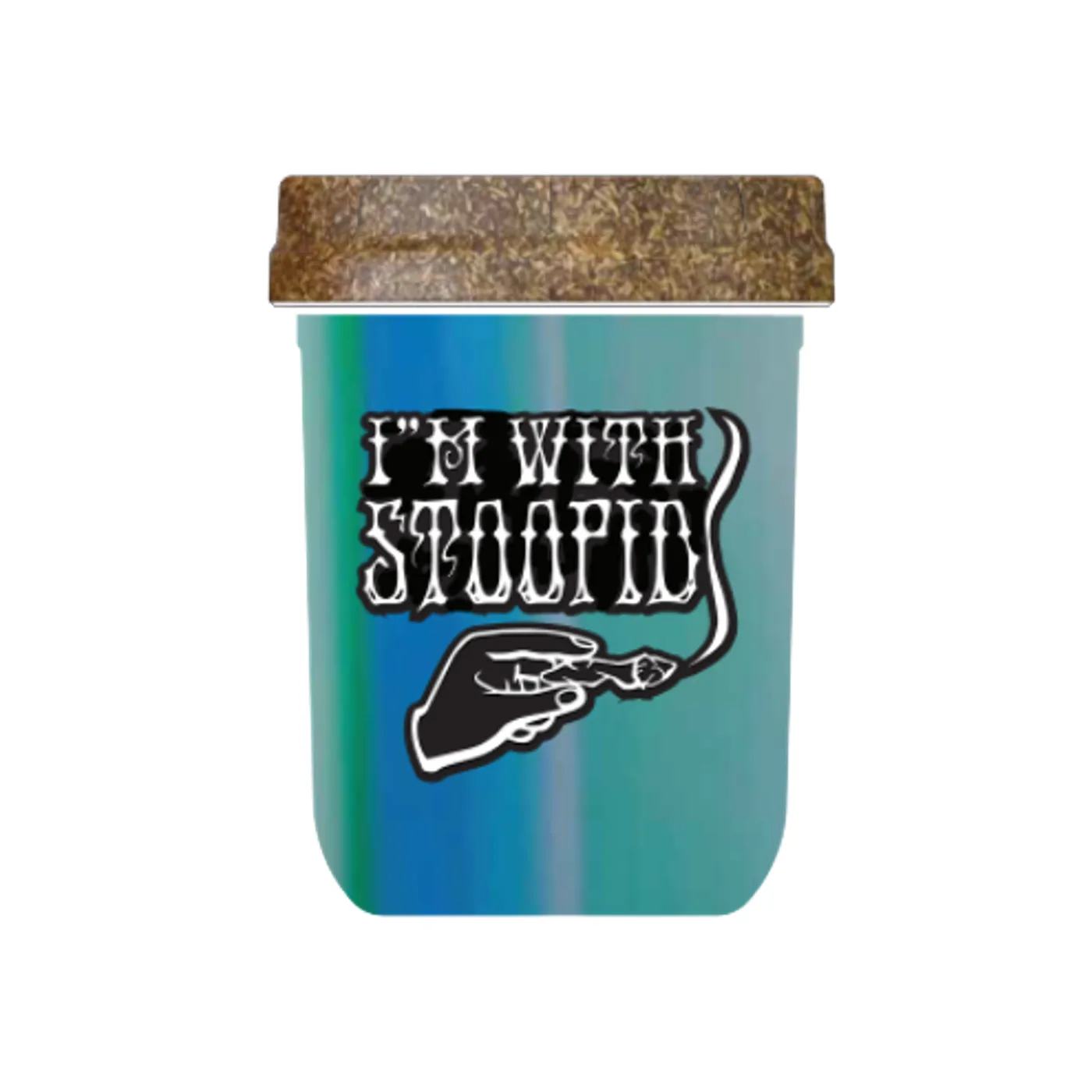Slightly Stoopid I'm With Stoopid Ocean Blue Tie- Dye Re-Stash Jar - 8oz