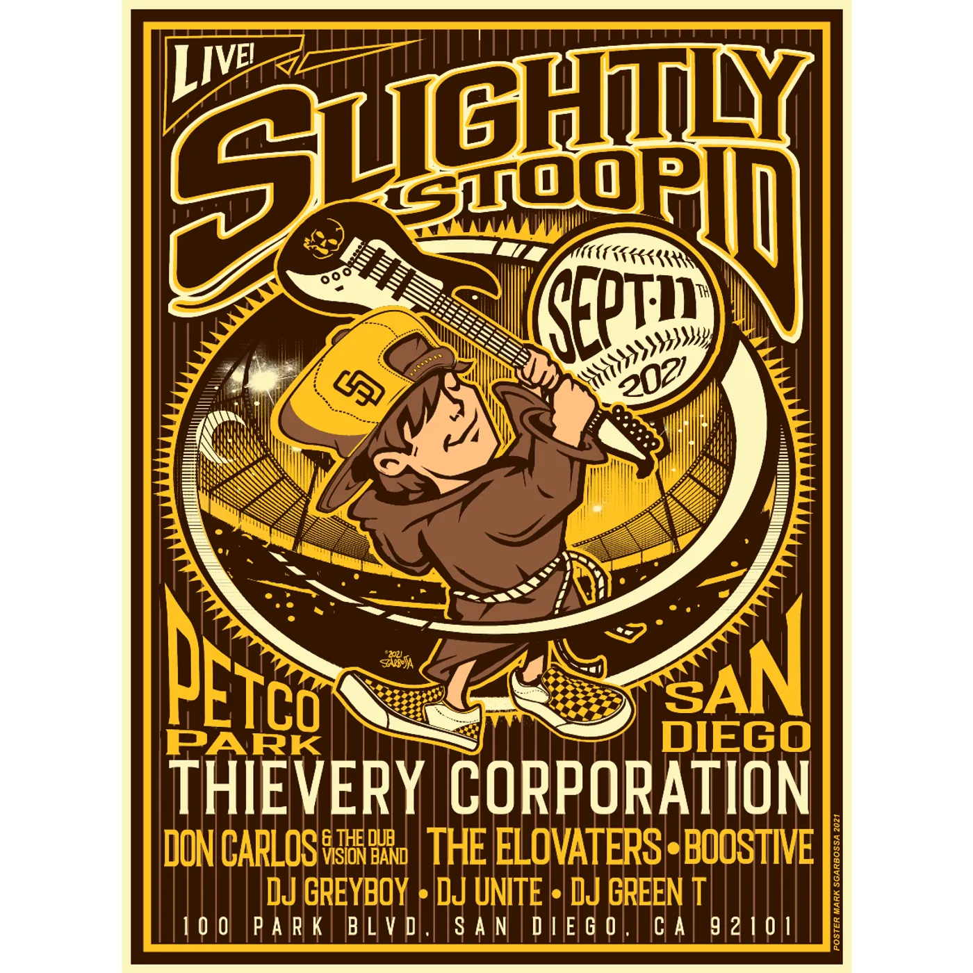 Slightly Stoopid San Diego 2021 Friar Poster