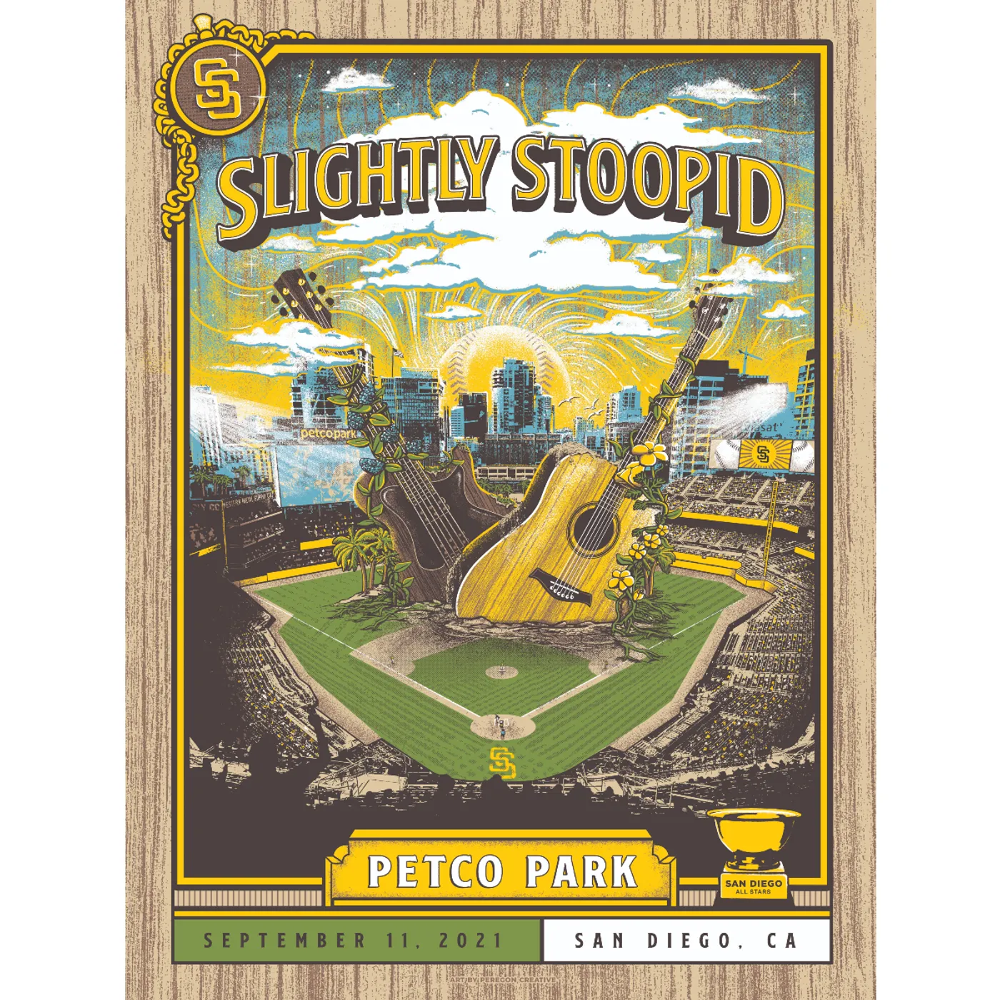 Slightly Stoopid San Diego 2021 Outfield Guitar Poster