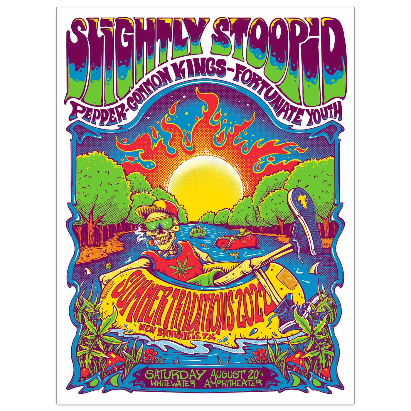 Slightly Stoopid 8/20 New Braunfels, TX - SHOW POSTER - Regular & Foil