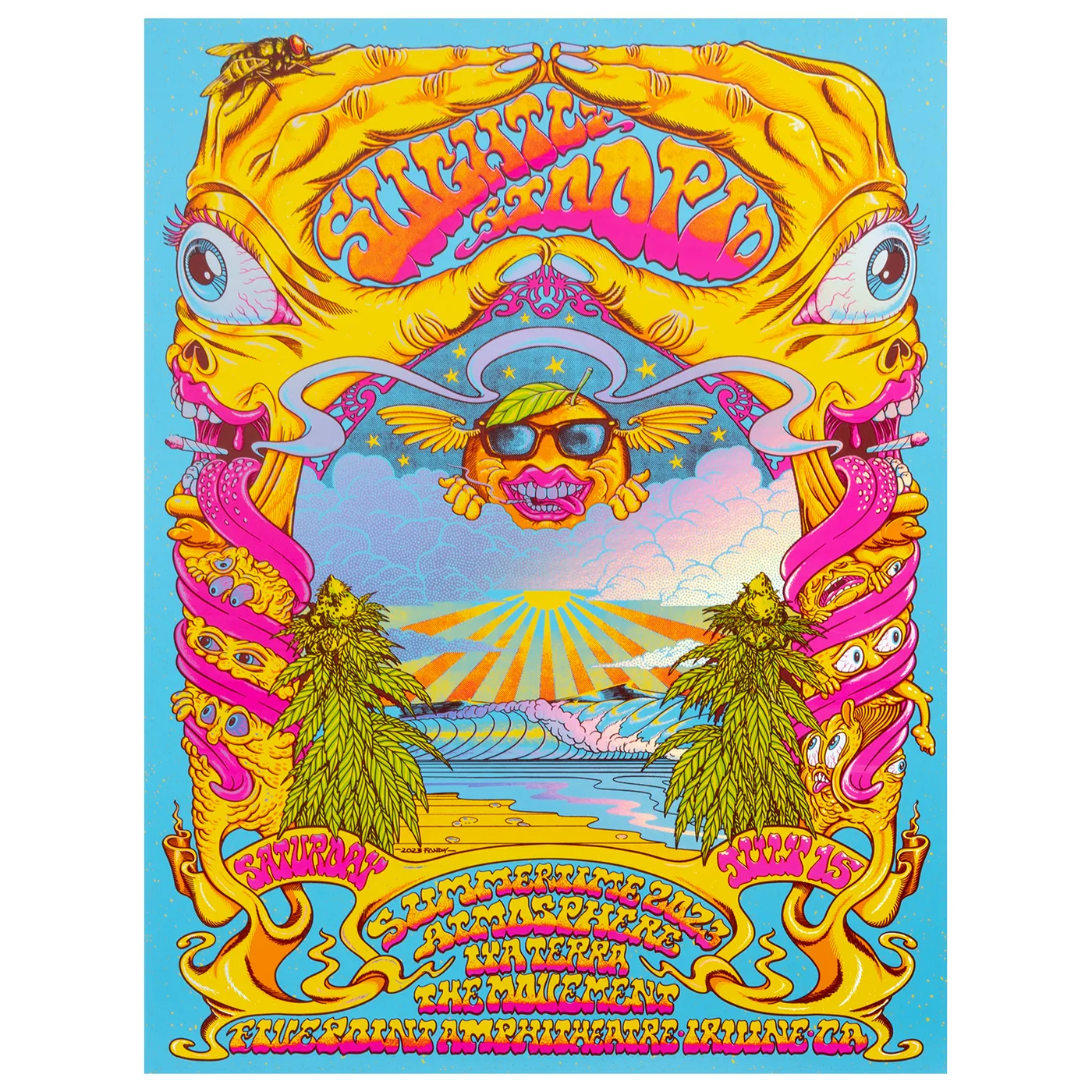 Slightly Stoopid 7/15/23 Irvine, CA Foil Show Poster by Fandy Darisman