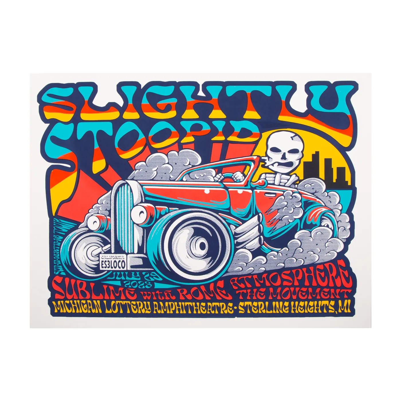 Slightly Stoopid 7/29/23 Sterling Heights, MI Show Poster by Nate Duval