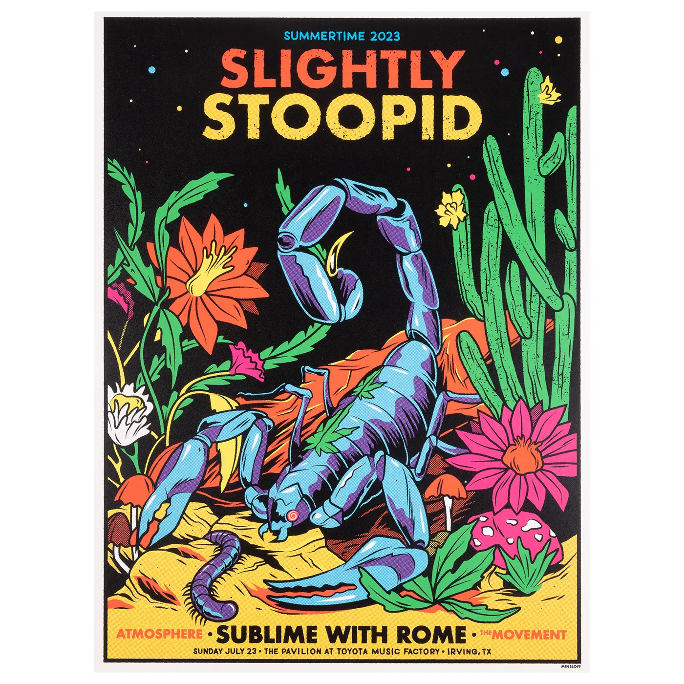 Slightly Stoopid 7/23/23 Irving, TX Show Poster by Ivan Minsloff
