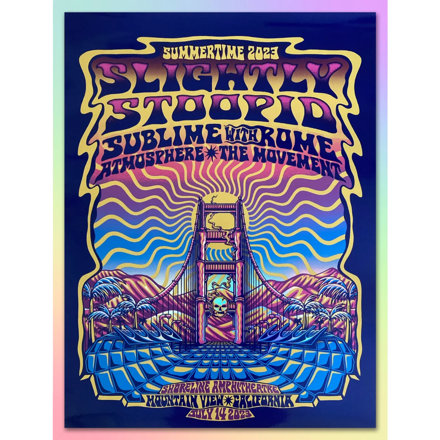 Slightly Stoopid 7/14/23 Mountain View, CA Foil Show Poster by Dylan Fant