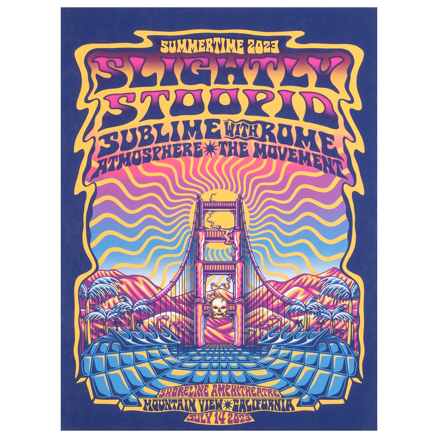 Slightly Stoopid 7/14/23 Mountain View, CA Show Poster by Dylan Fant