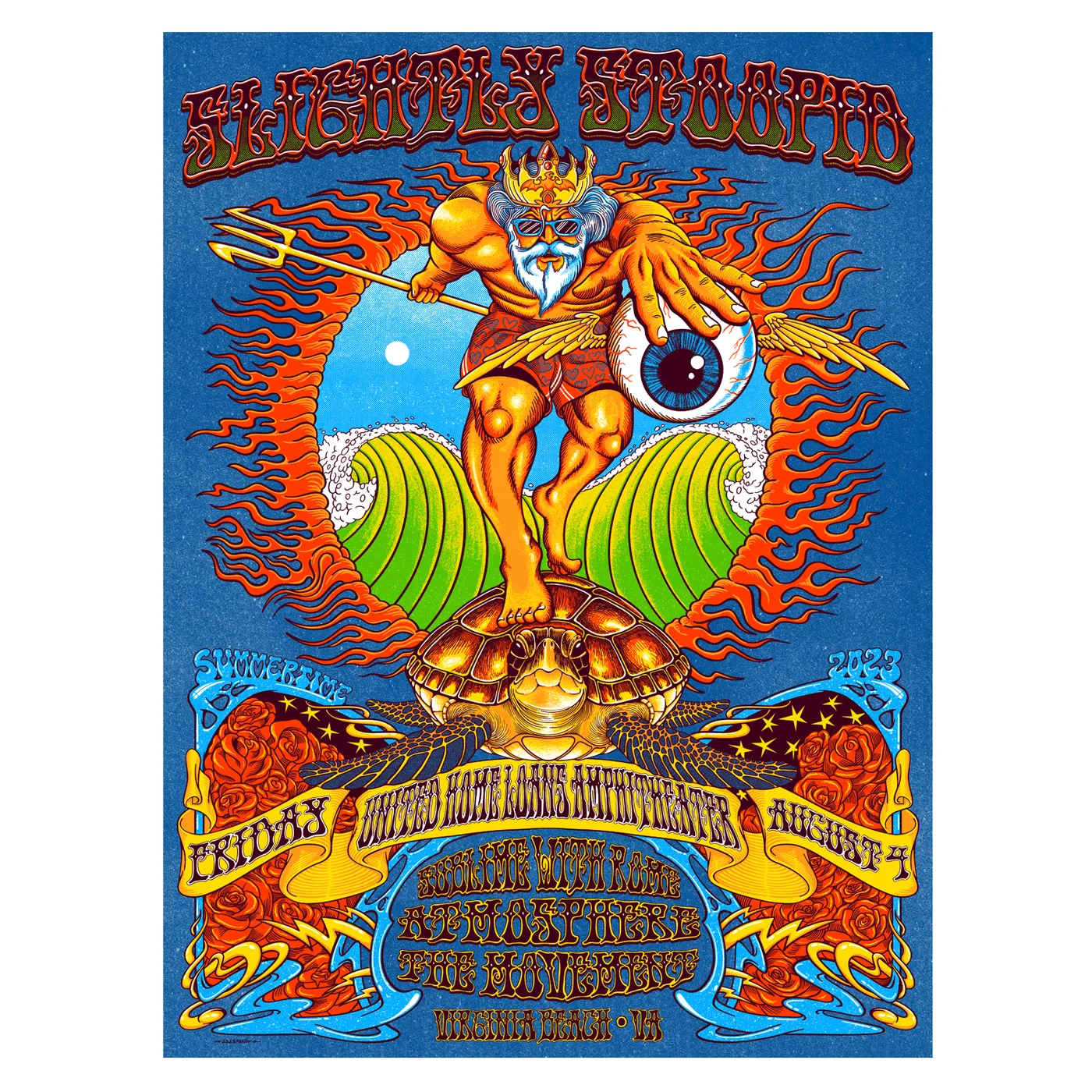 Slightly Stoopid 8/4/23 Virginia Beach, VA Show Poster by Fandy Darisman