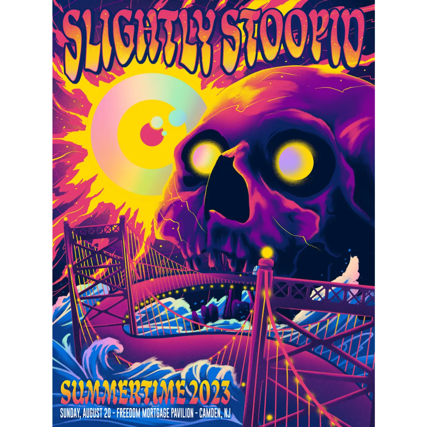 Slightly Stoopid 8/20/23 Camden, NJ Foil Show Poster by Arno Kiss (Well Traveled)