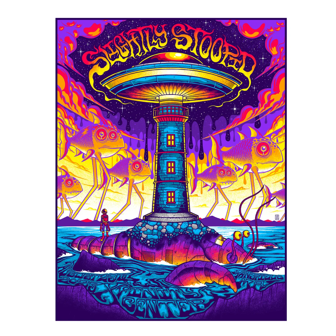 Slightly Stoopid 8/25/23 Mansfield, MA Show Poster by Jim Mazza (Well Traveled)