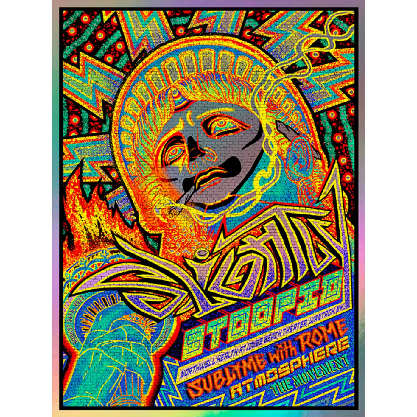 Slightly Stoopid 8/26/23 Wantagh, NY Foil Show Poster by Brad Klausen (Well Traveled)