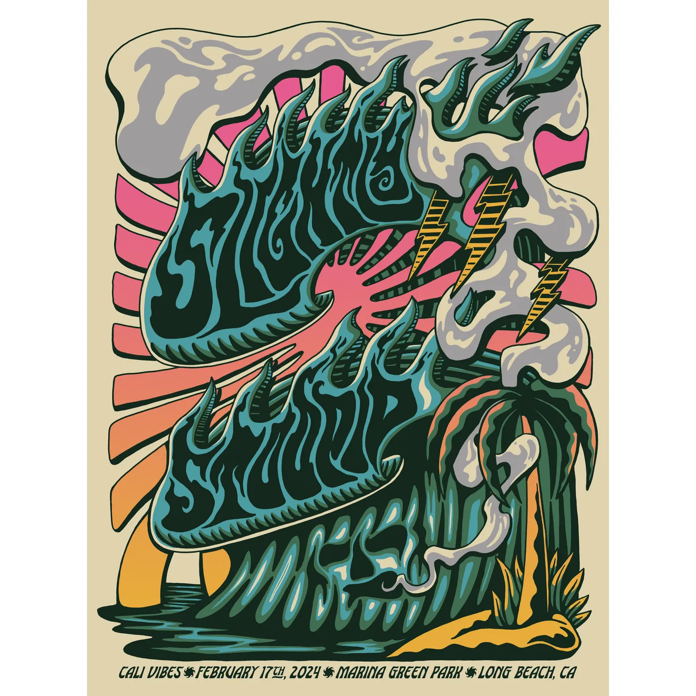 Slightly Stoopid Cali Vibes 2024 Foil Poster (Well Traveled)