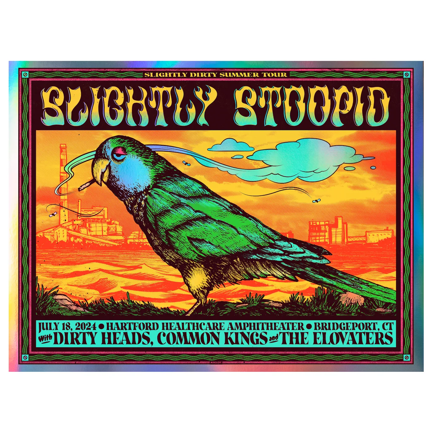 Slightly Stoopid 7/18/24 Bridgeport, CT Foil Show Poster by Ivan Minsloff