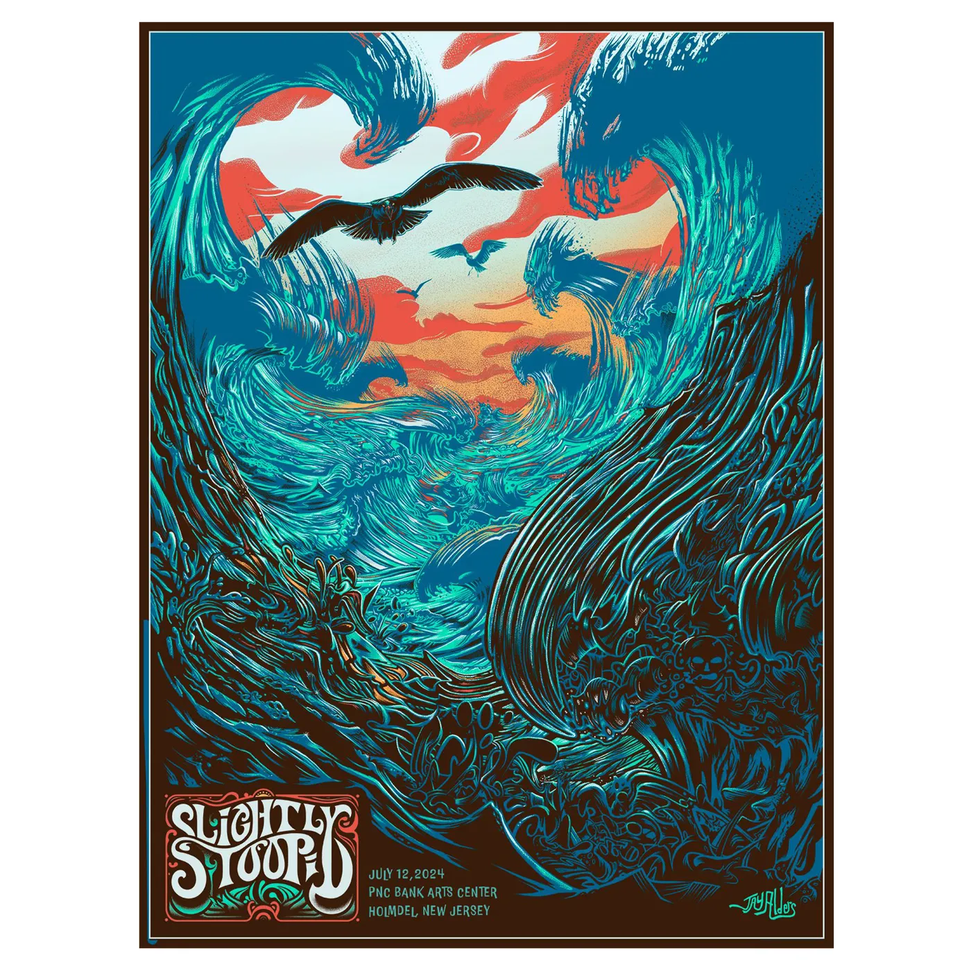 Slightly Stoopid 7/12/24 Holmdel, NJ Show Poster by Jay Alders