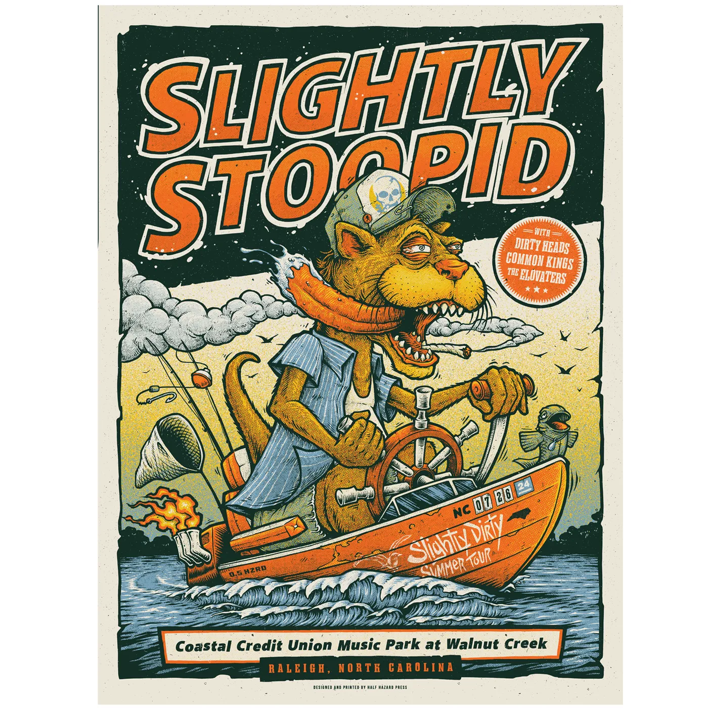 Slightly Stoopid 7/26/24 Raleigh, NC Show Poster by Joel (Half Hazard)