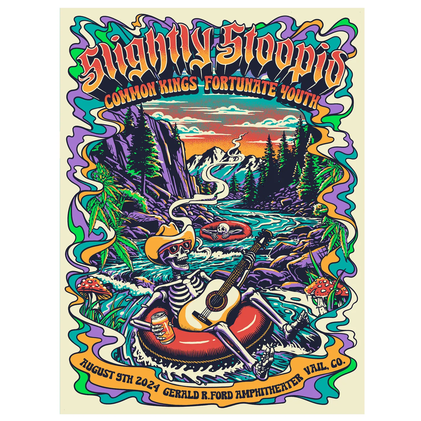 Slightly Stoopid 8/9/2024 Vail, CO Show Poster by Bryan Zellner