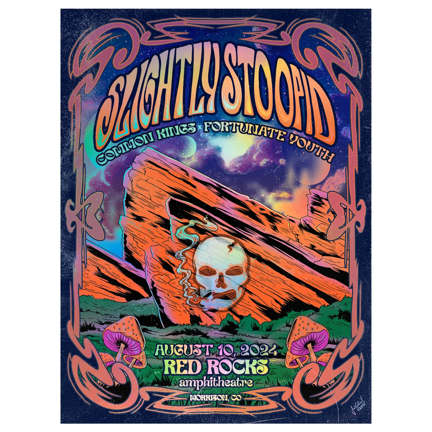 Slightly Stoopid 8/10/2024 Morrison, CO Foil Show Poster by Joao Gabriel