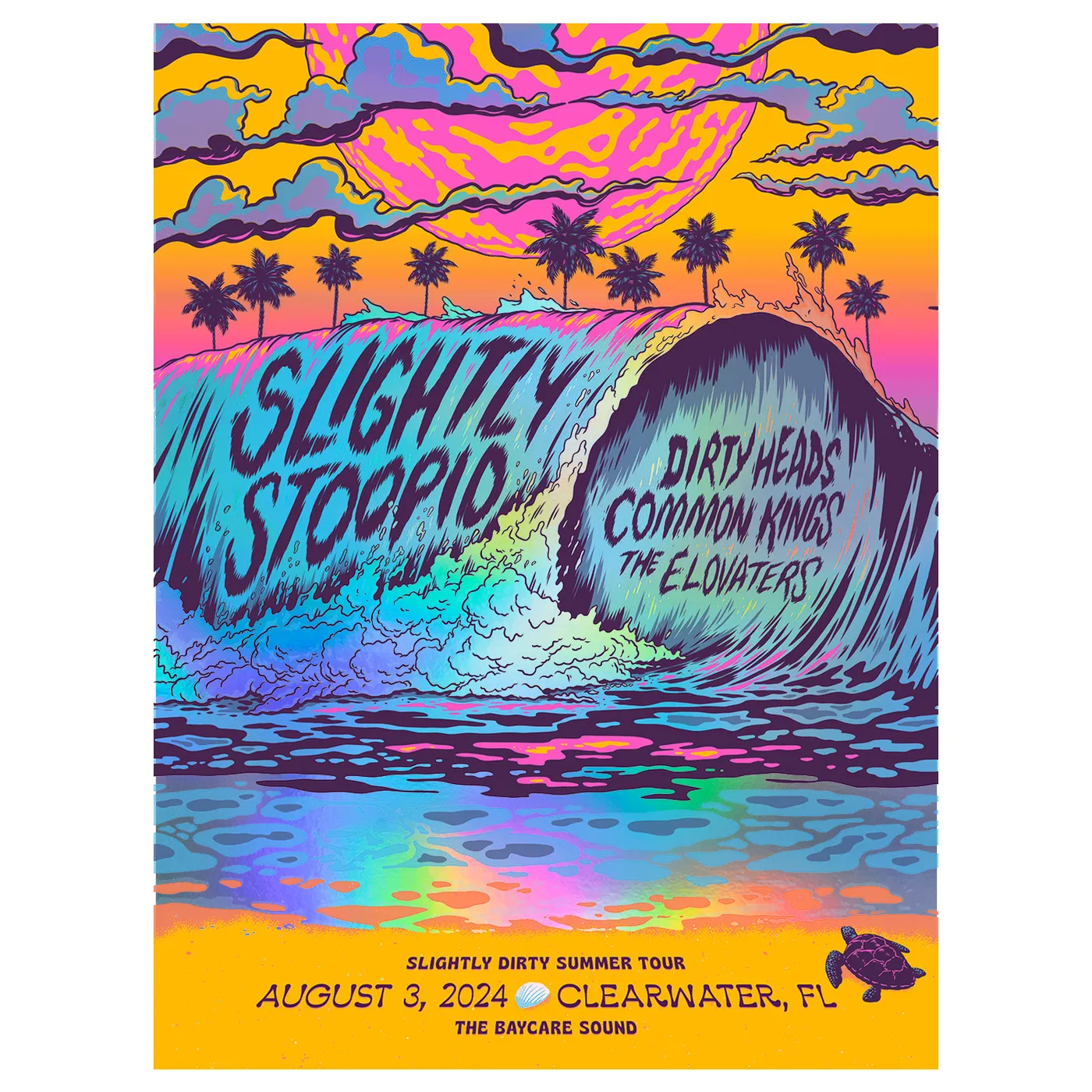 Slightly Stoopid 8/03/24 Clearwater, FL Foil Show Poster by Matt Fleming
