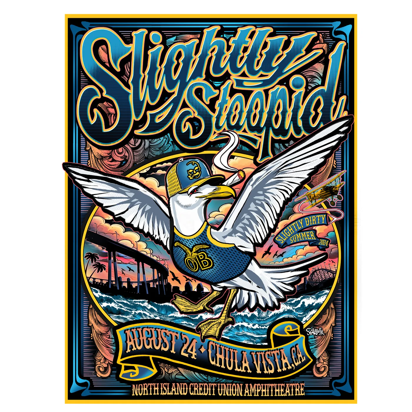 Slightly Stoopid 8/24/2024 Chula Vista, CA Show poster by Mark Sgarbossa