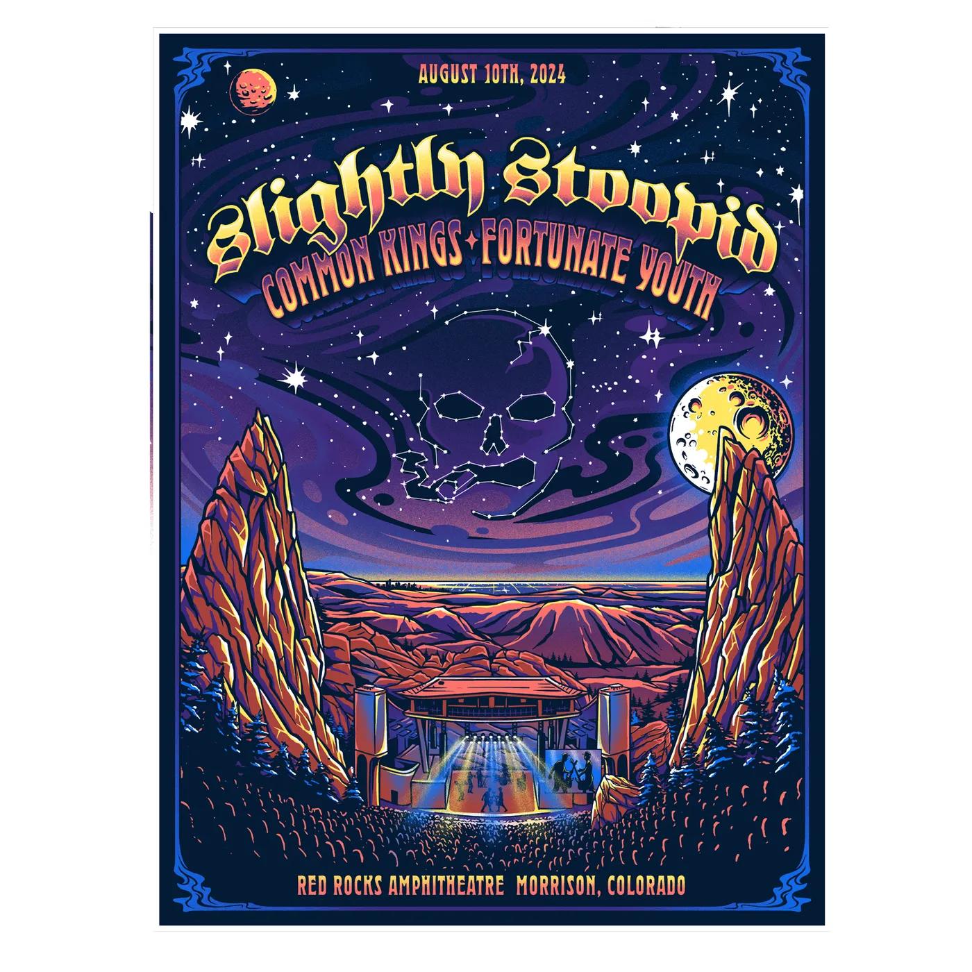 Slightly Stoopid 8/10/2024 Morrison, CO Show Poster by Bryan Zellner