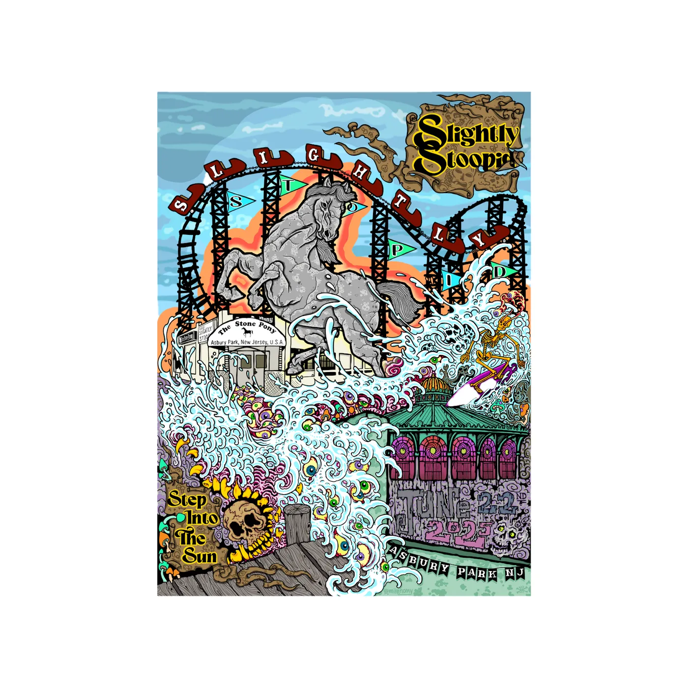 Slightly Stoopid 6/22/2025 Asbury Park, NJ Mike Nomi Poster