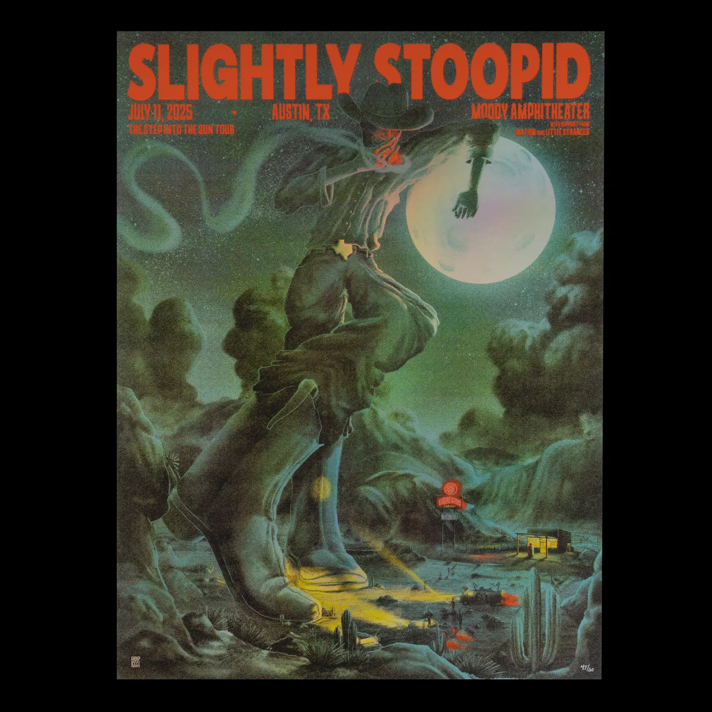 Slightly Stoopid 7/11/2025 Austin, TX Bailey Race Foil Poster