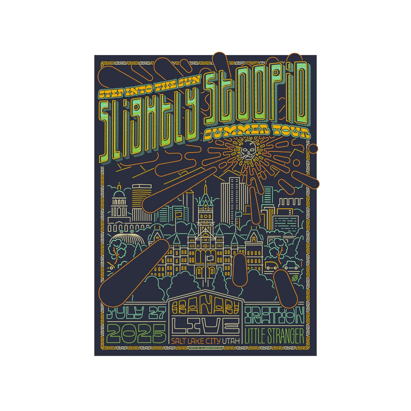 Slightly Stoopid 7/27/2025 Salt Lake City, UT Bill Green Poster