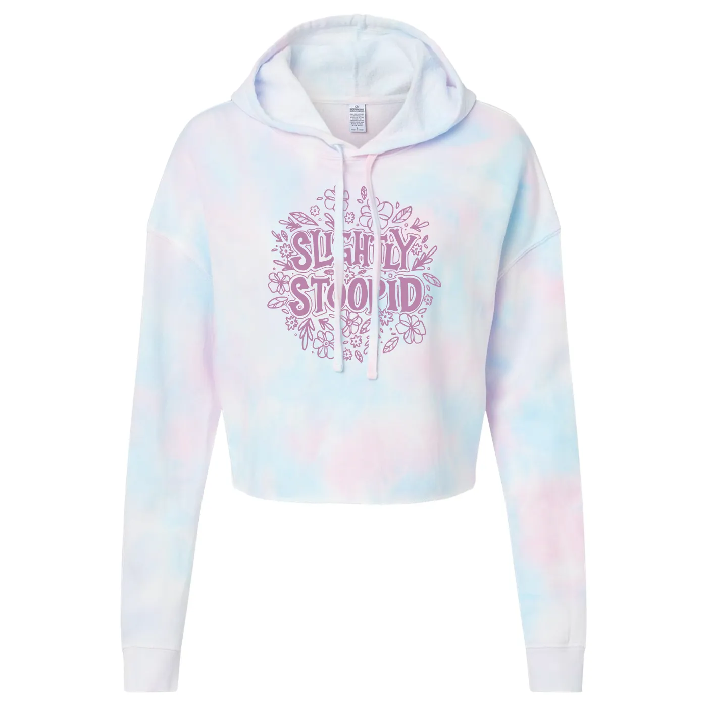 Slightly Stoopid Ladies Tie Dye Flowers Crop Hoodie
