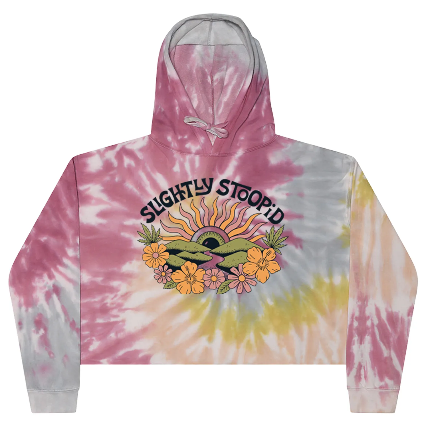 Summer Eye Tie Dye Crop Hoodie