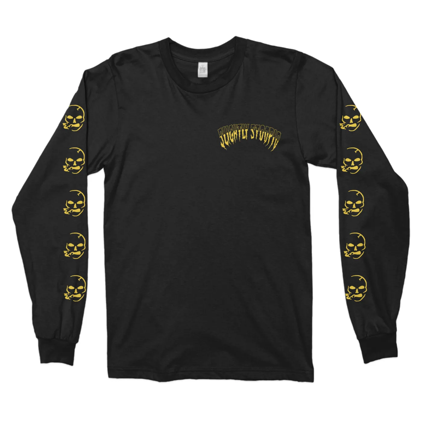 Slightly Stoopid Smoking Skull Glow in the Dark Jack-O'-Lantern Long Sleeve Tee
