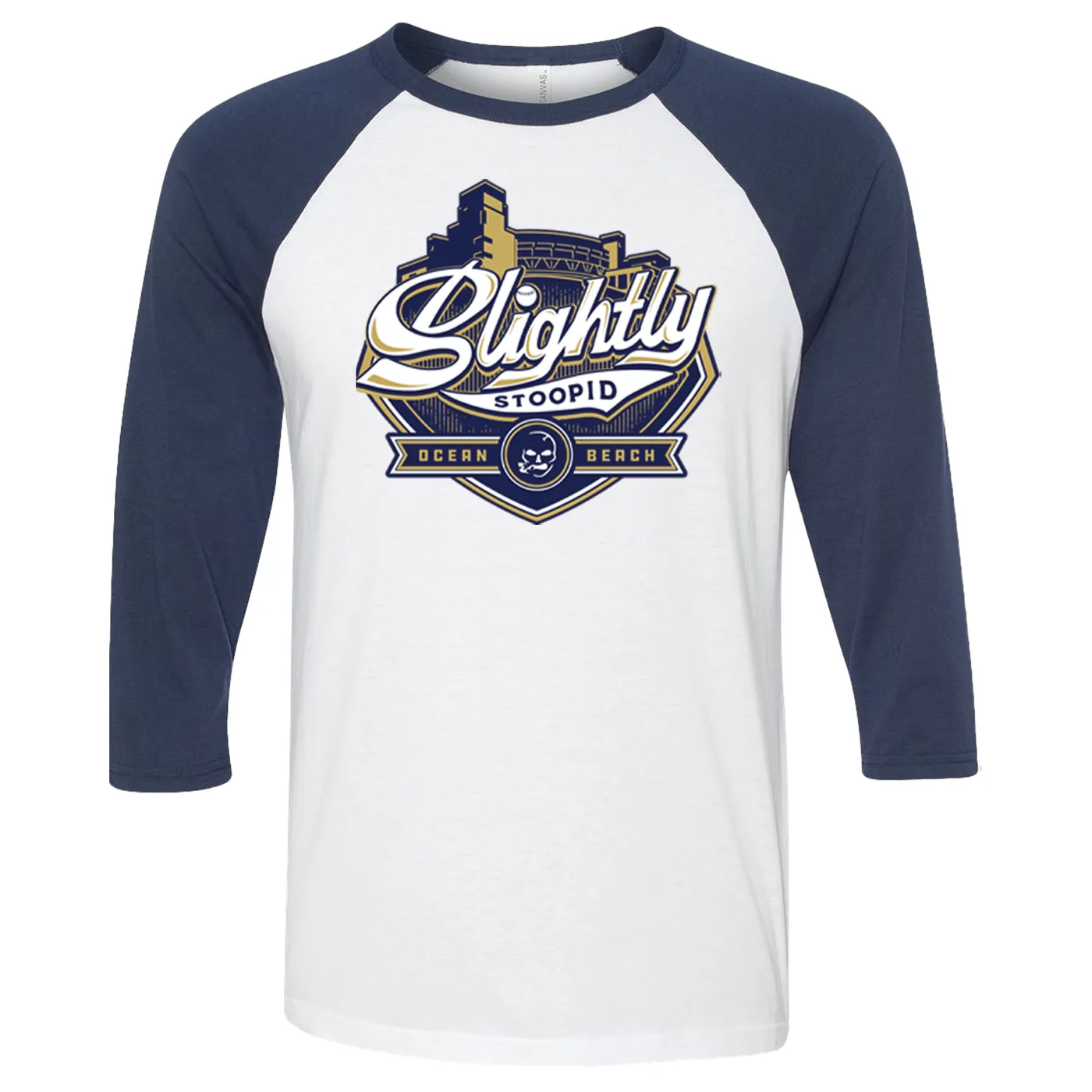 Slightly Stoopid San Diego 2022 Baseball Raglan (White/Navy)