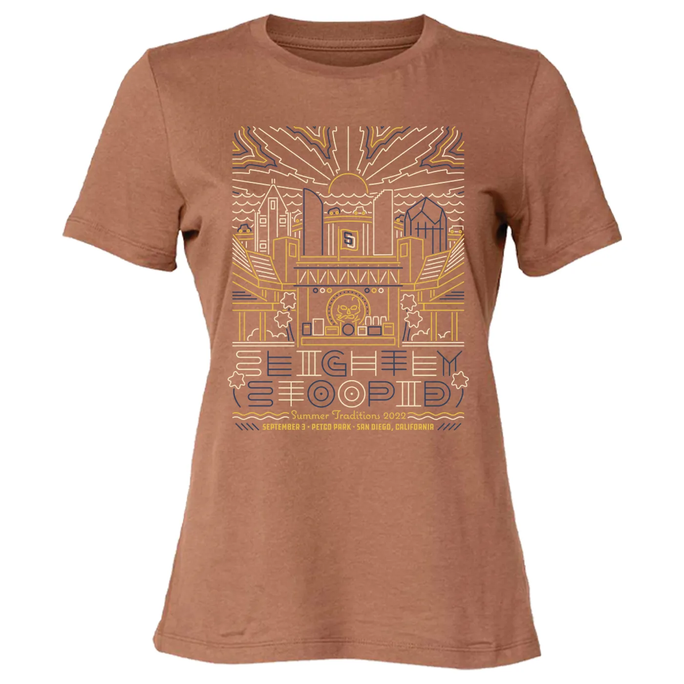 Slightly Stoopid San Diego 2022 Outline Ladies Tee (Chestnut)