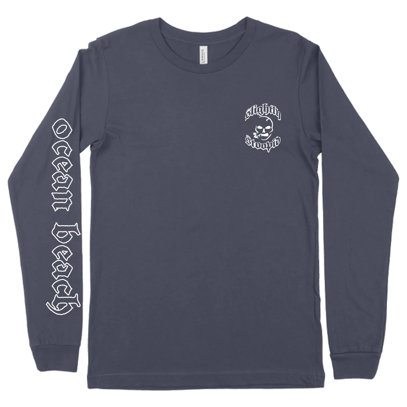 Slightly Stoopid Smoking Skull Long Sleeve (Navy)