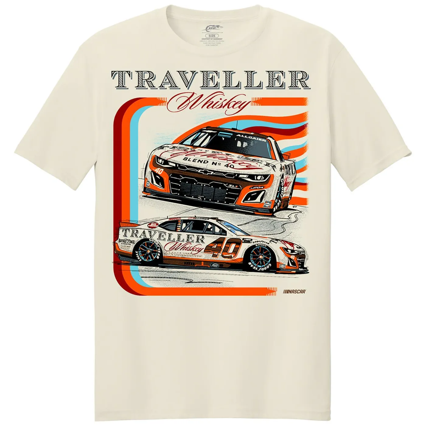Chris Stapleton Justin Allgaier #40 Traveller Whiskey Natural T-shirt