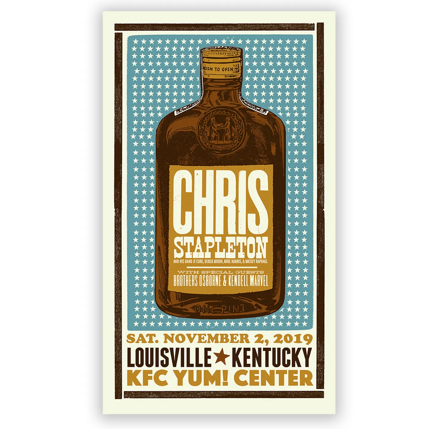 Chris Stapleton Show Poster   Louisville, KY 11/2/19