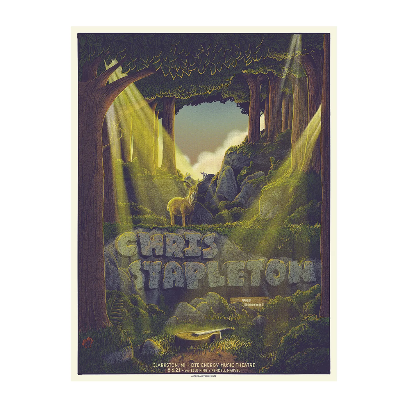 Chris Stapleton Show Poster   Clarkston, MI Night 1   08/06/21