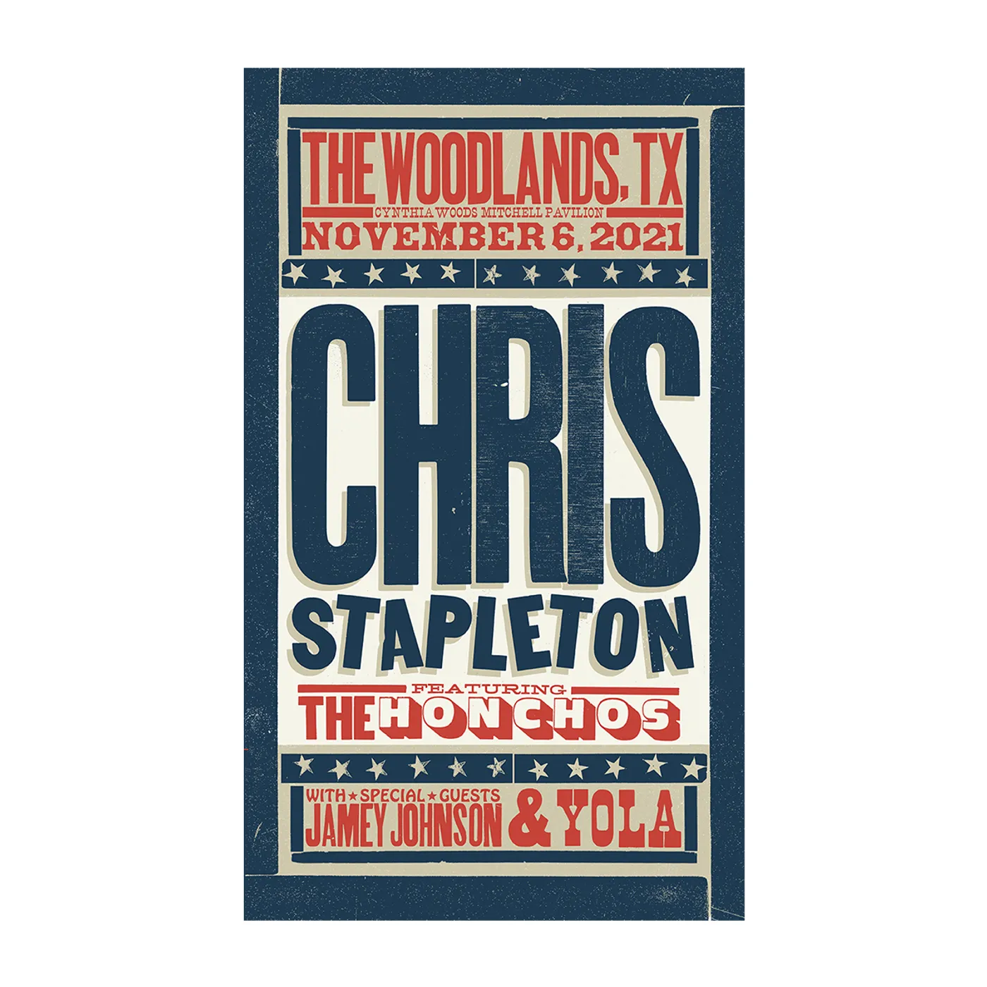 Chris Stapleton Show Poster – The Woodlands, TX – 11/06/21