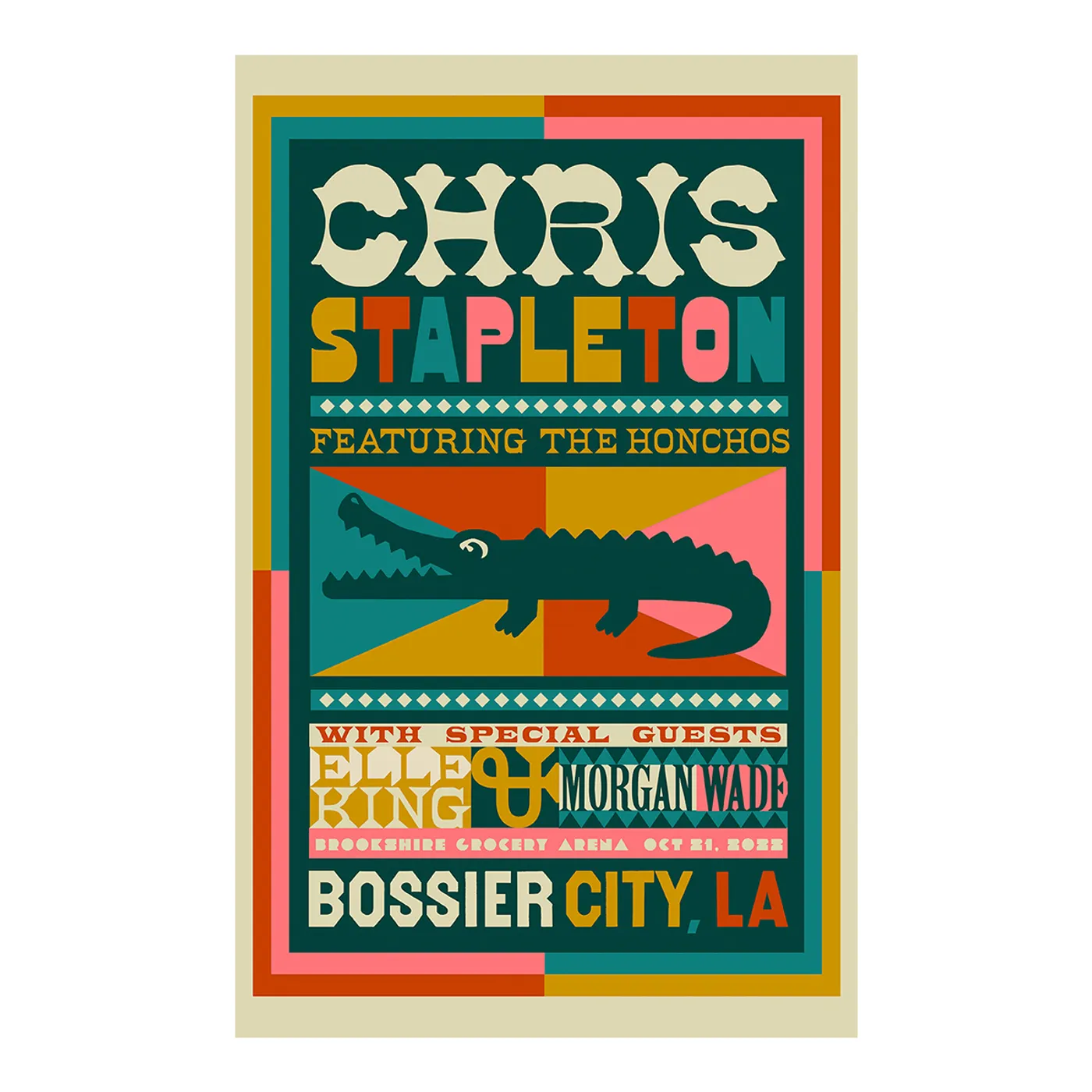 Chris Stapleton Show Poster – Bossier City, LA – 10/21/22