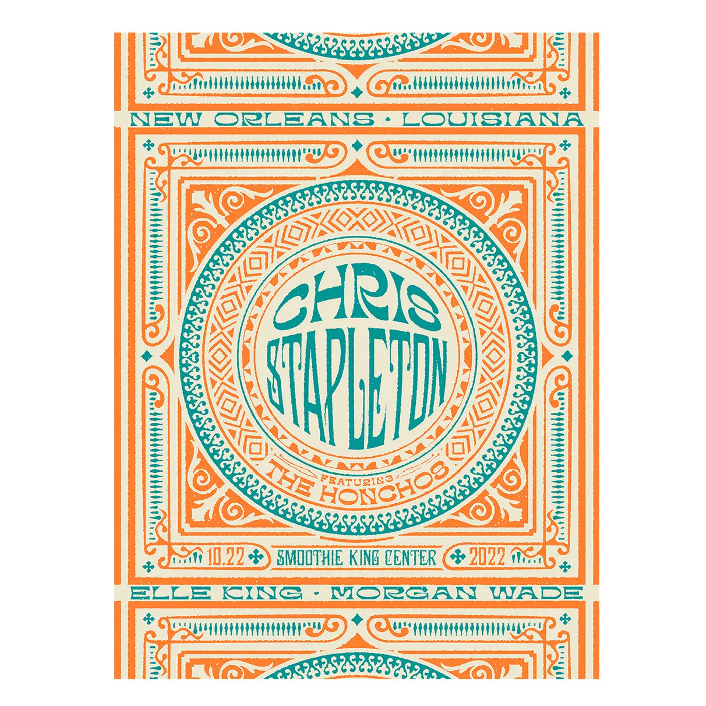 Chris Stapleton Show Poster  New Orleans, LA  10/22/22