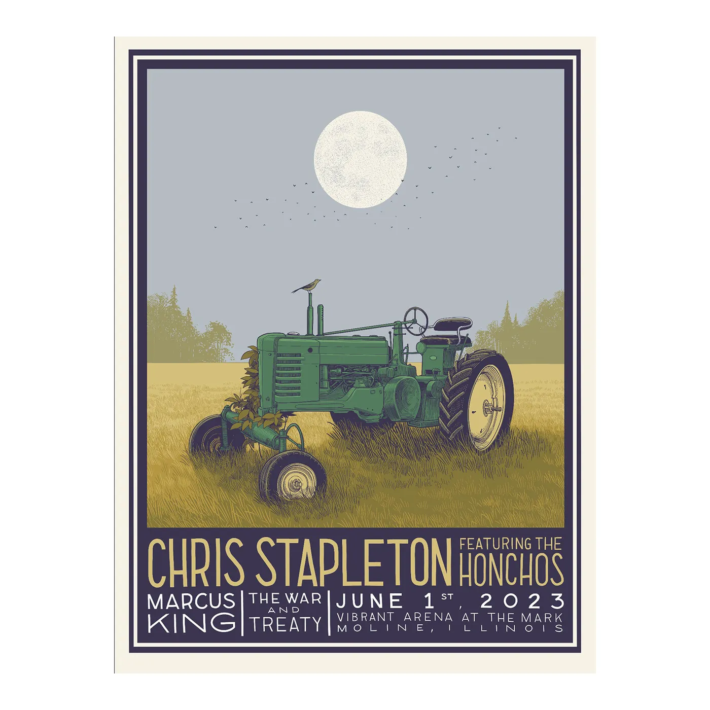 Chris Stapleton Show Poster – Moline, IL – 06/01/2023