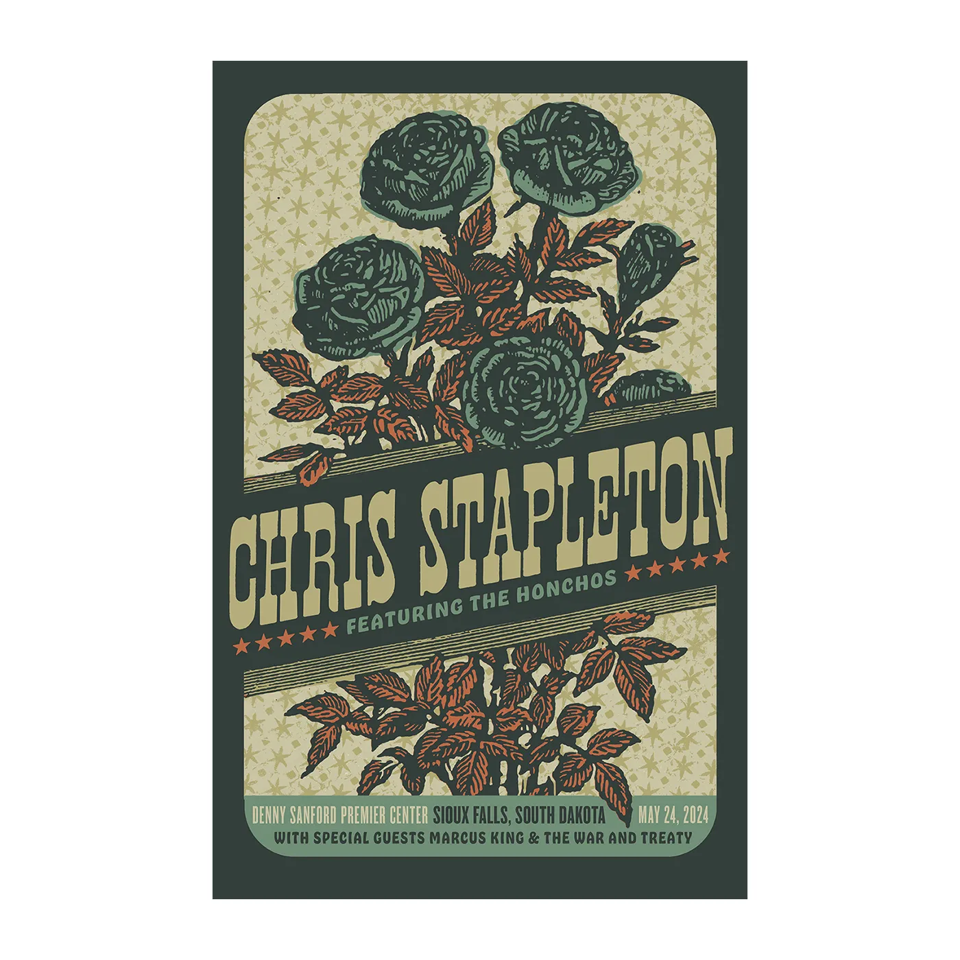 Chris Stapleton Show Poster  Sioux Falls, SD  05/24/2024