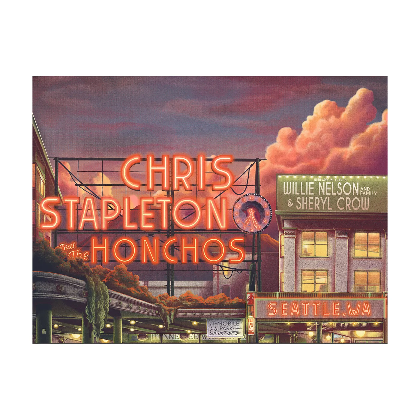 Chris Stapleton Show Poster – Seattle, WA – 07/27/2024