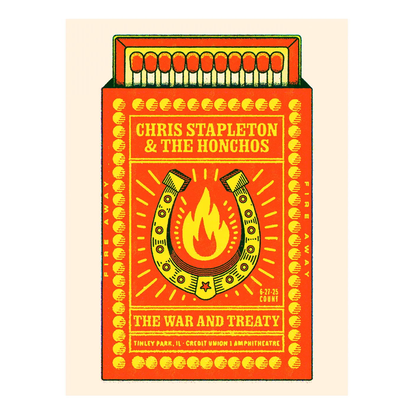 Chris Stapleton Show Poster  Tinley Park, IL  06/27/2025