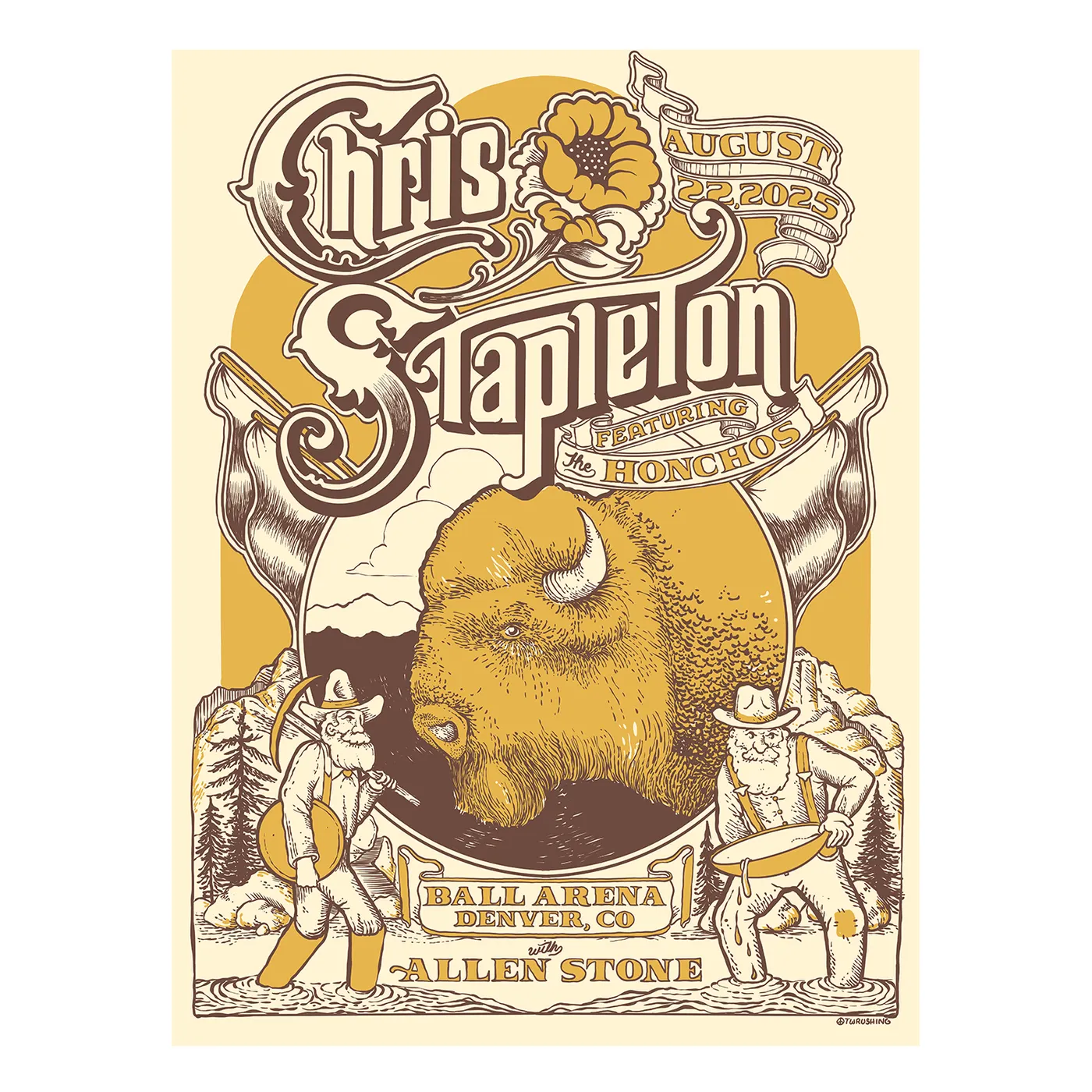 Chris Stapleton Show Poster  Denver, CO  08/22/2025