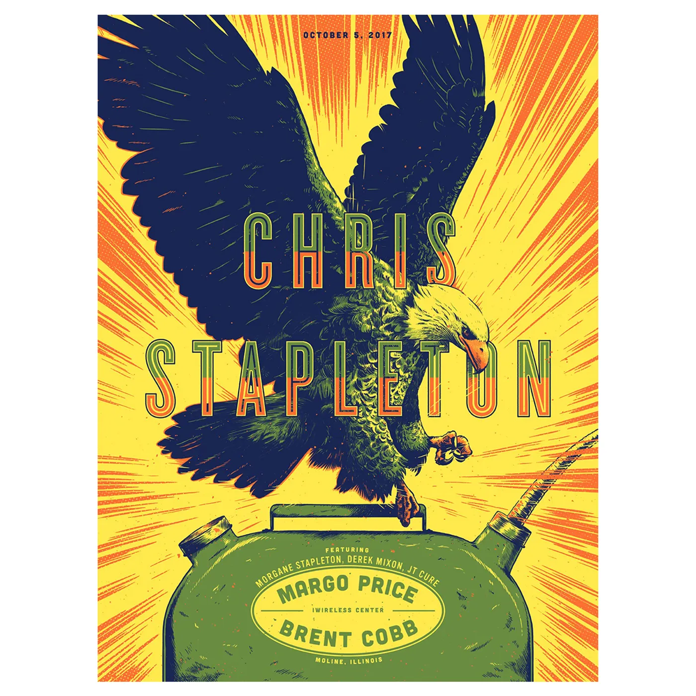 Chris Stapleton Show Poster   Moline, IL 10/5/17