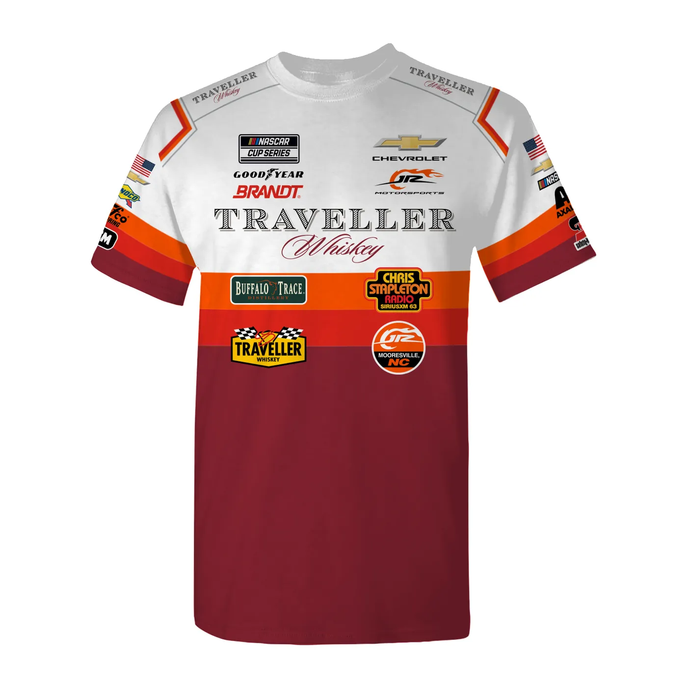 Chris Stapleton Justin Allgaier #40 Traveller Whiskey Sublimated Uniform T-shirt