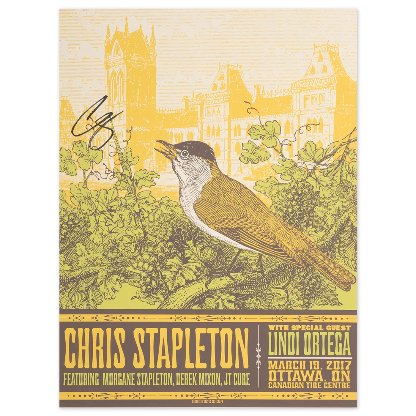 Signed Chris Stapleton Show Poster – Ottawa, Ontario 3/19/17