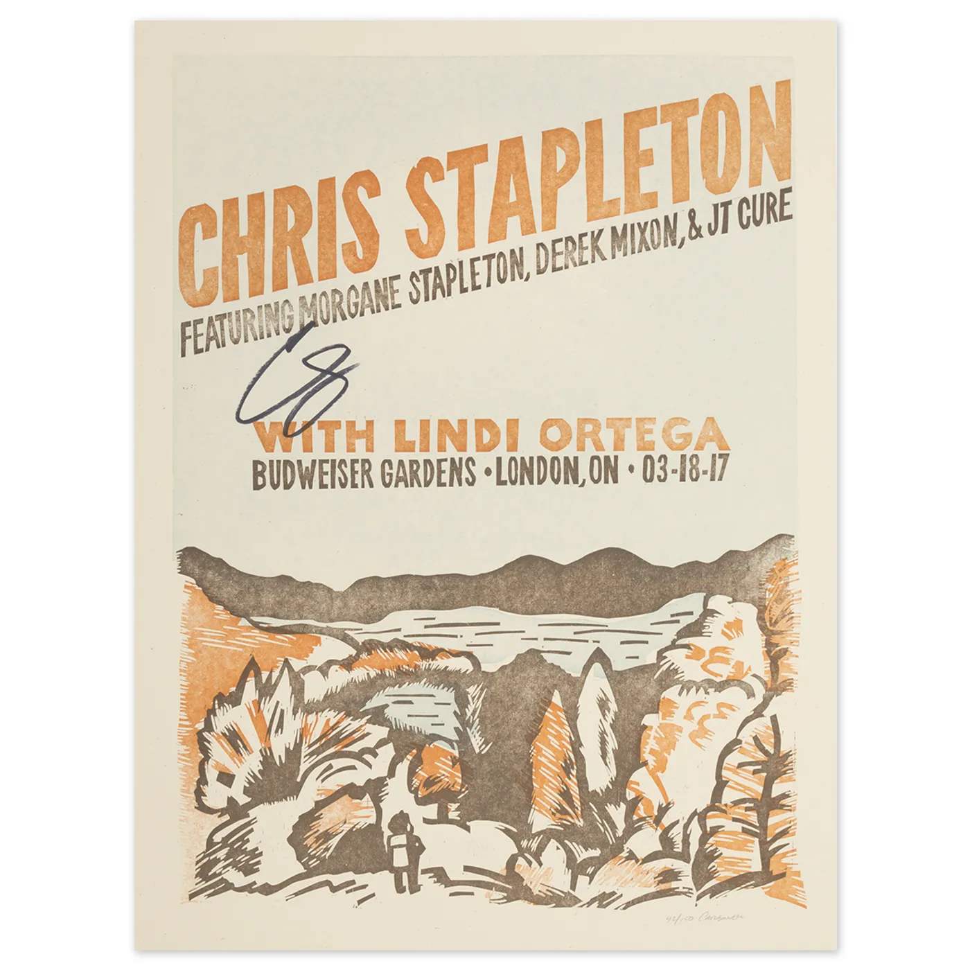 Signed Chris Stapleton Show Poster – London, Ontario 3/18/17