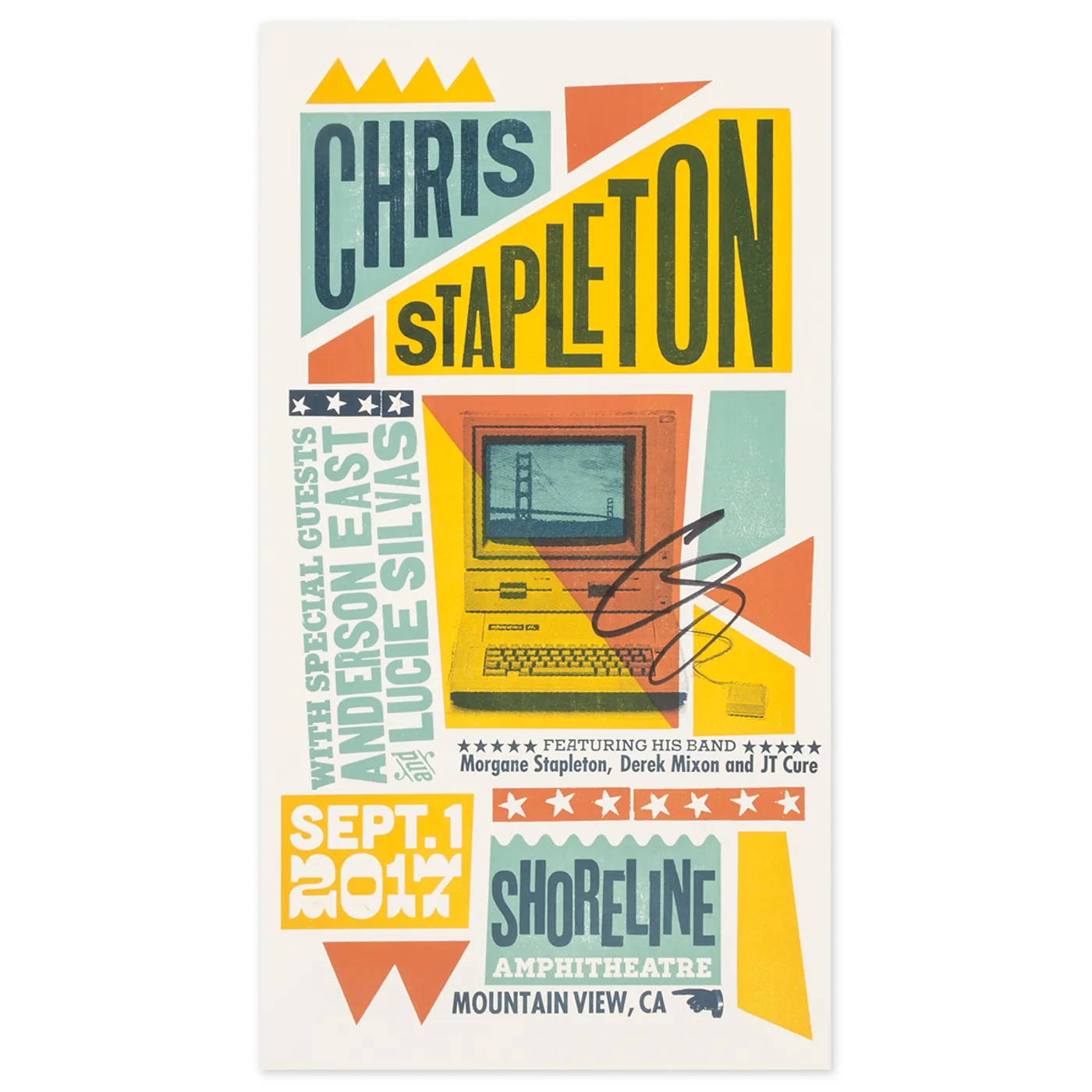 Signed Chris Stapleton Show Poster – Mountain View, CA 9/1/17